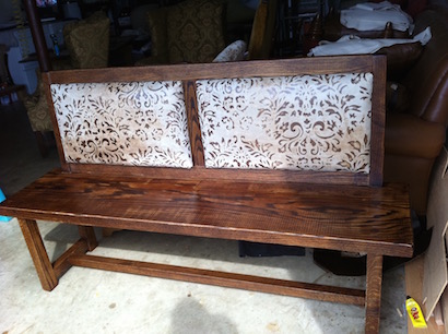 oak wood custom bench