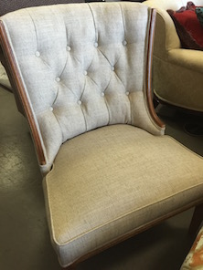 reupholstered tufted back chair