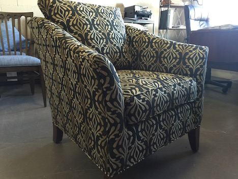 reupholstered club chair