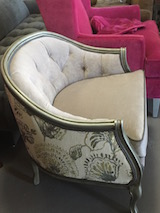 barrel tufted back chair