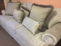 6 cushion sofa with throw pillows